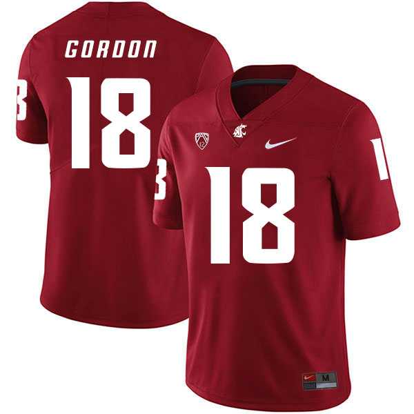 Washington State Cougars #18 Anthony Gordon Red College Football Jersey